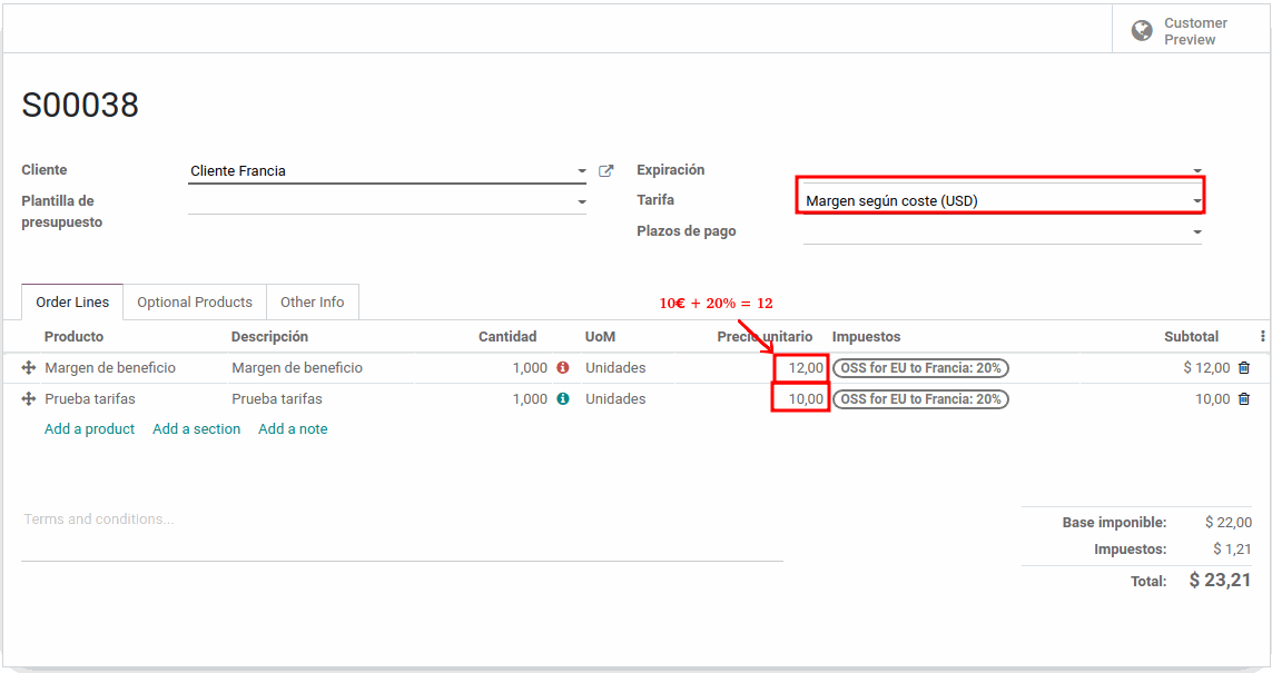 Odoo • Una imagen con una leyenda