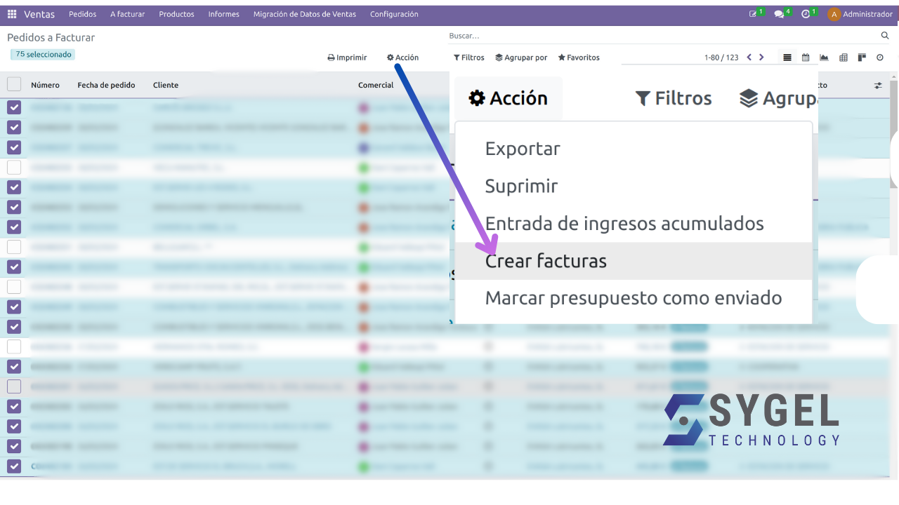 Crear facturas con criterios de agrupación establecidos Crear facturas con criterios de agrupación establecidos